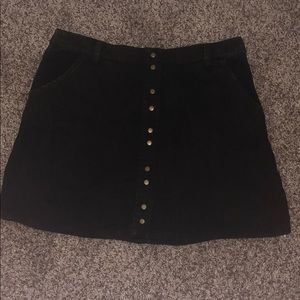 Black button up skirt